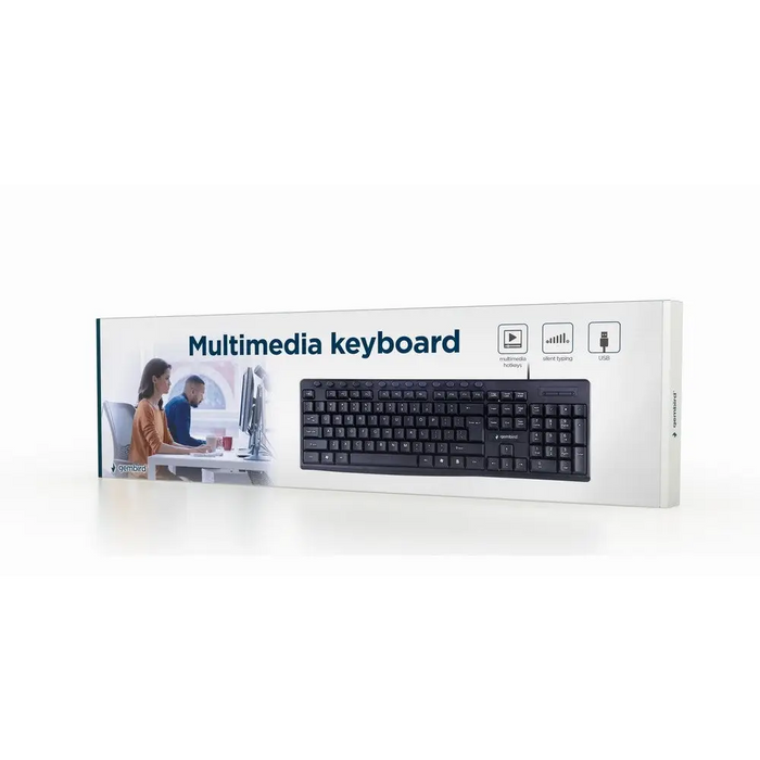 Gembird KB-UM-107 Мултимедийна клавиатура черна американска