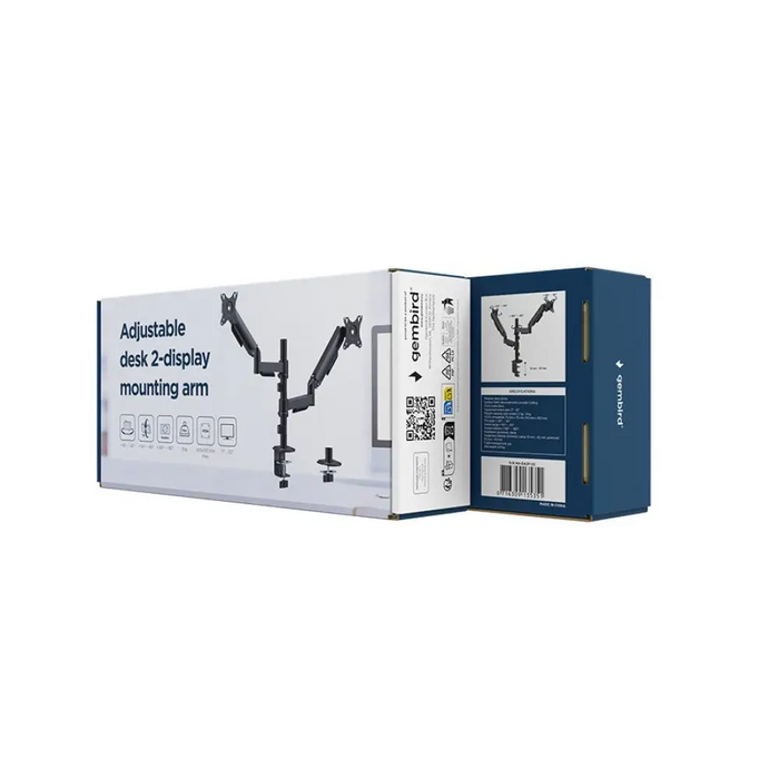 Gembird MA-DA2P-02 Регулируемо рамо за монтаж на 2 дисплея