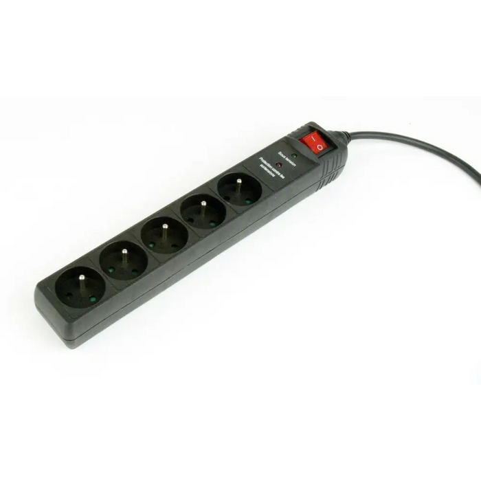 Gembird Surge protection 5 френски контакта 3 м черен