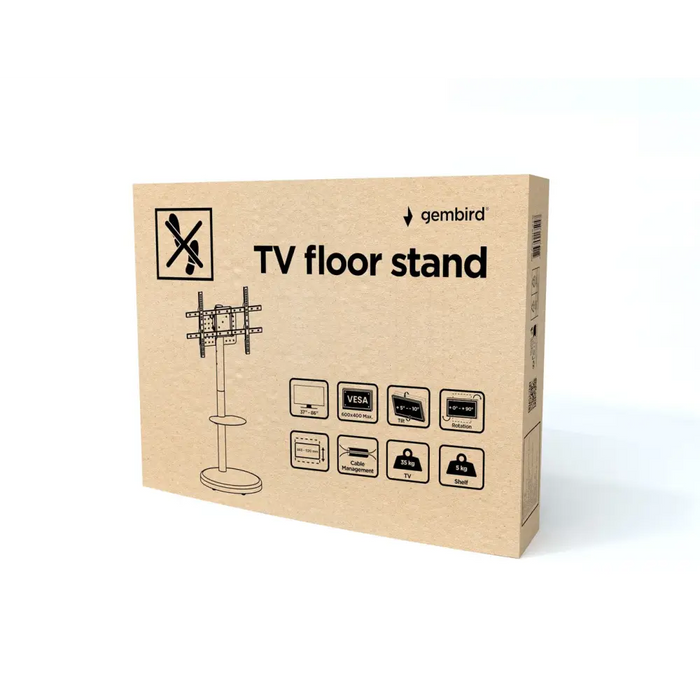 Gembird TVS-86TR-01-W стойка за телевизор 37’’ - 86’’ бяла
