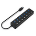 Gembird UHB-U3P7P-01 7-портов USB 3.1 (Gen 1) хъб