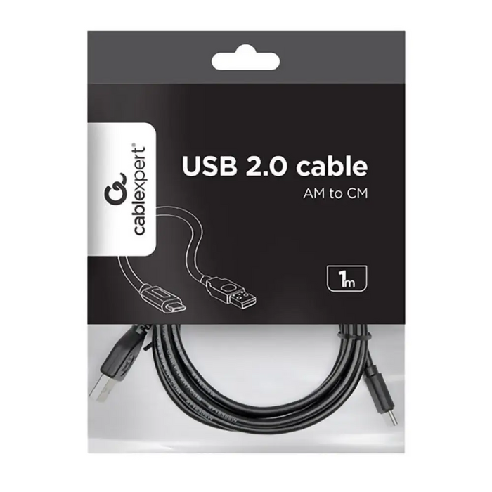 Gembird USB-A/USB-C 1 м USB кабел USB 2.0 USB A USB C Черен