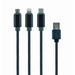 Gembird USB кабел за зареждане 3 в 1 CC-USB2-AM31-1M
