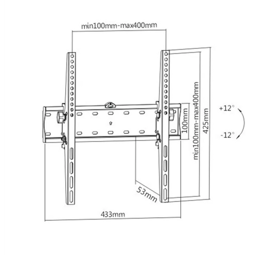 Gembird WM-55T-02 ТВ стойка/стойка 139,7 см (55’’) Черен