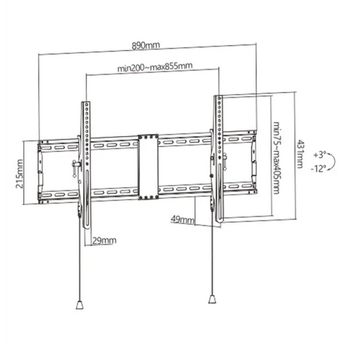 Gembird WM-90T-01 ТВ стойка/стойка 2,29 м (90’’) Черен