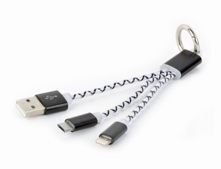Gembird Ключодържател с USB кабел за зареждане CC-USB2-AM8PmB-01-MX
