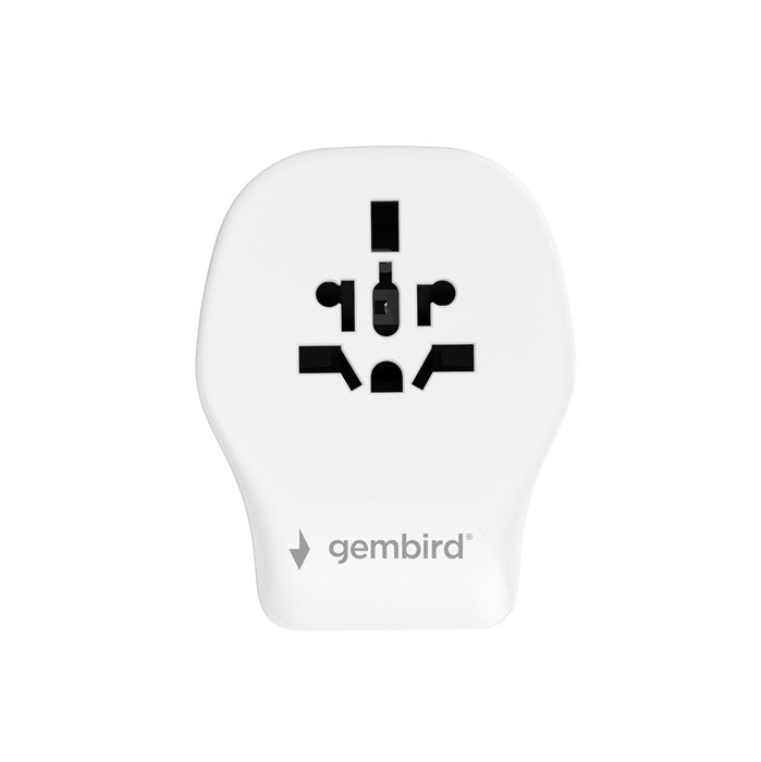 Gembird TPA-1A2C20-02-W Универсален захранващ адаптер за пътуване, 20 W, бял