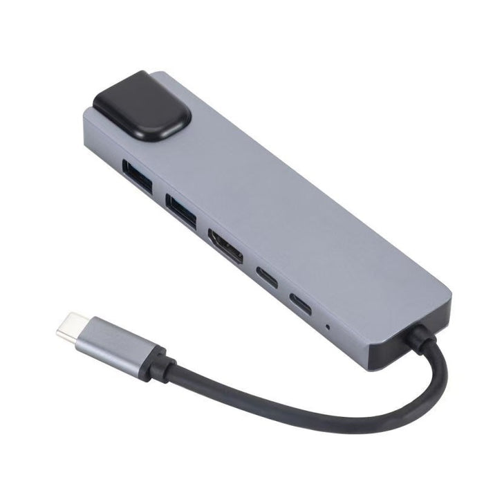 Gembird A-CM-COMBO5-06 USB Type-C 6-в-1 многопортов адаптер (AF и Type-C хъб + HDMI + PD+LAN)