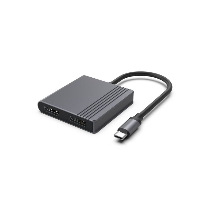 Gembird A-CM-HDMIFDPF-01 USB-C към HDMI + DP адаптер, 4K 60Hz, черен