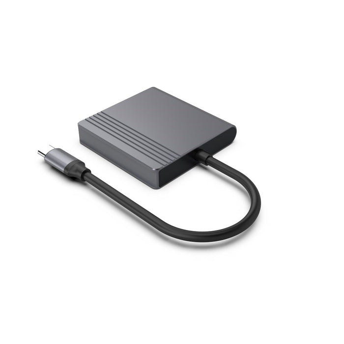 Gembird A-CM-HDMIFDPF-01 USB-C към HDMI + DP адаптер, 4K 60Hz, черен