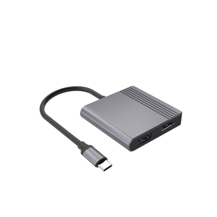 Gembird A-CM-HDMIFDPF-01 USB-C към HDMI + DP адаптер, 4K 60Hz, черен