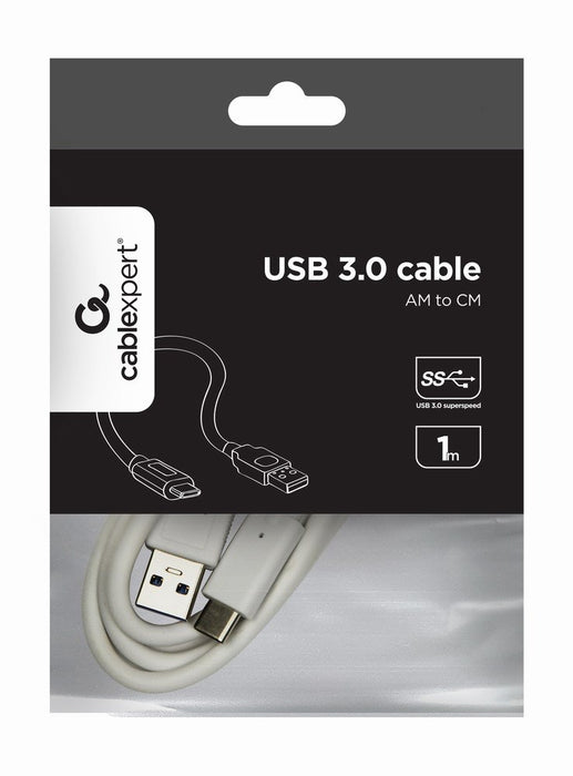 Gembird CCP-USB3-AMCM-1M-W USB кабел USB 3.2 Gen 1 (3.1 Gen 1) USB A USB C Бял