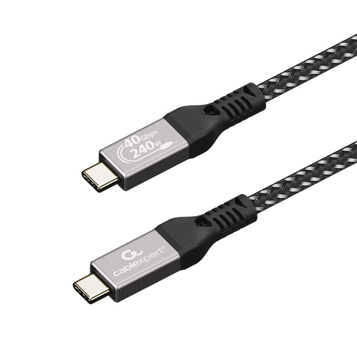 Gembird CCBP-USB4-CMCM240-0.3M Премиум USB4 Type-C кабел за зареждане и данни, 40 Gbps, 240 W, 0.3 м