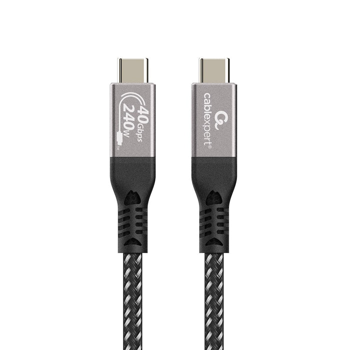 Gembird CCBP-USB4-CMCM240-0.3M Премиум USB4 Type-C кабел за зареждане и данни, 40 Gbps, 240 W, 0.3 м