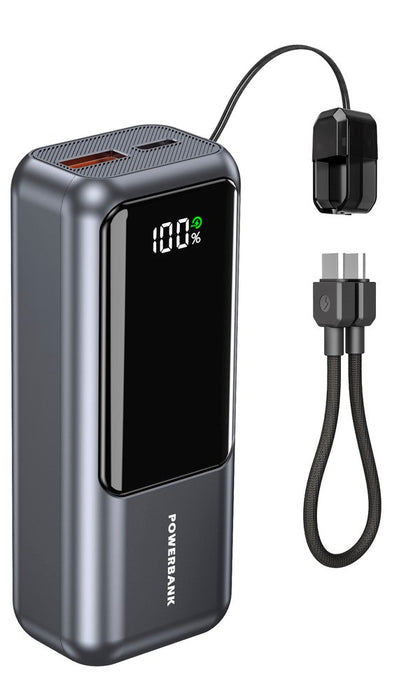 Gembird PB10-PD20-LCD-02 Компактна бързозареждаща се външна батерия с LCD дисплей, 20W, 10000 mAh, космическо сиво