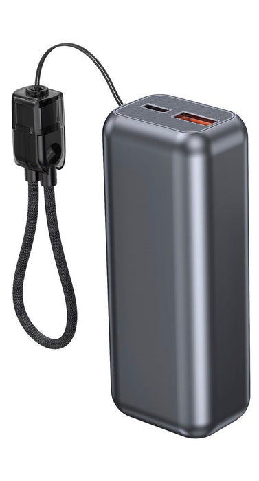Gembird PB10-PD20-LCD-02 Компактна бързозареждаща се външна батерия с LCD дисплей, 20W, 10000 mAh, космическо сиво