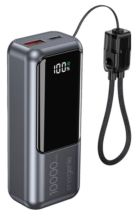 Gembird PB10-PD20-LCD-02 Компактна бързозареждаща се външна батерия с LCD дисплей, 20W, 10000 mAh, космическо сиво