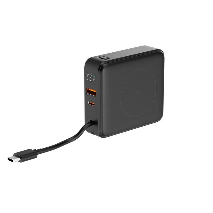 Gembird PB10-WPC15-LCD-01 Външна батерия с бързо зареждане и безжично зарядно, 20W, 10000 mAh, черна