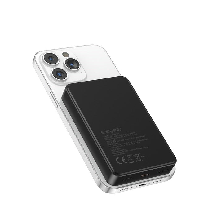 Gembird PB10-WPC15M-01 Магнитна безжична външна батерия 15 W, 10000 mAh, черна