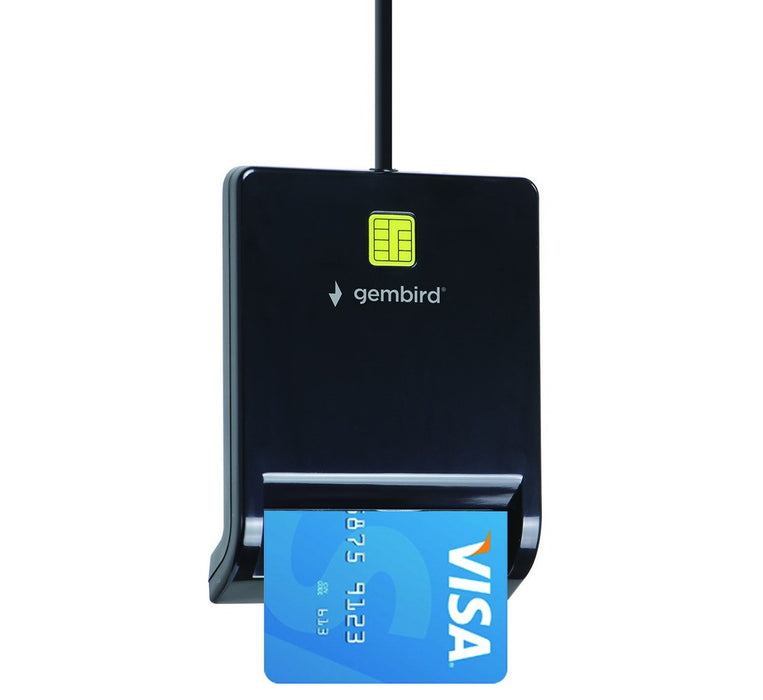 Четец за смарт карти Gembird FD2-SCR USB, черен