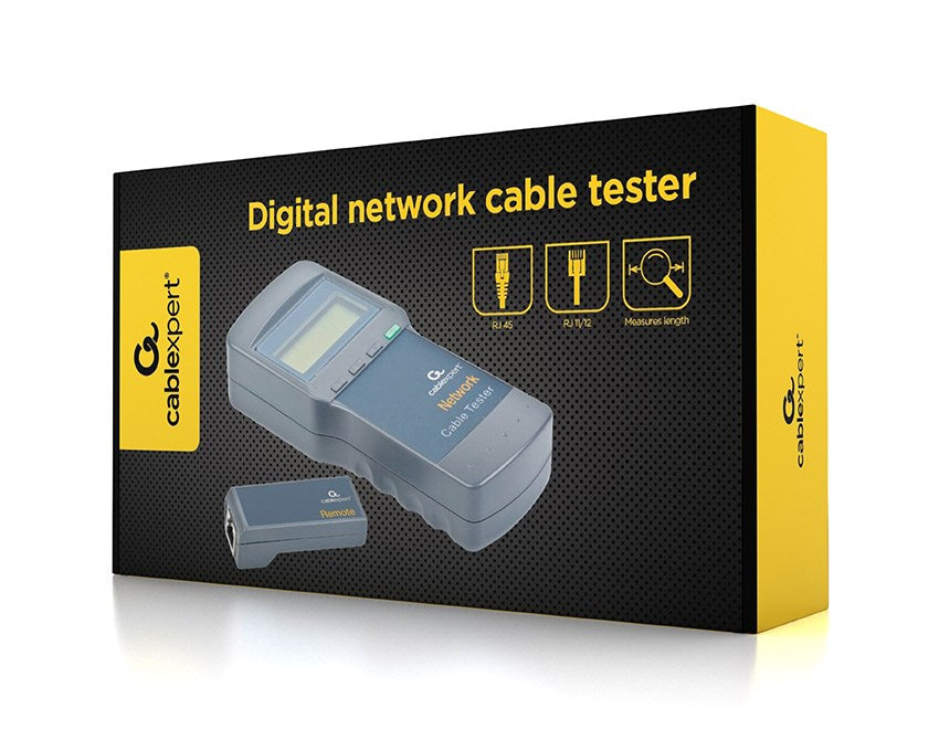 Cablexpert NCT-31 Цифров тестер за мрежови кабели, черен