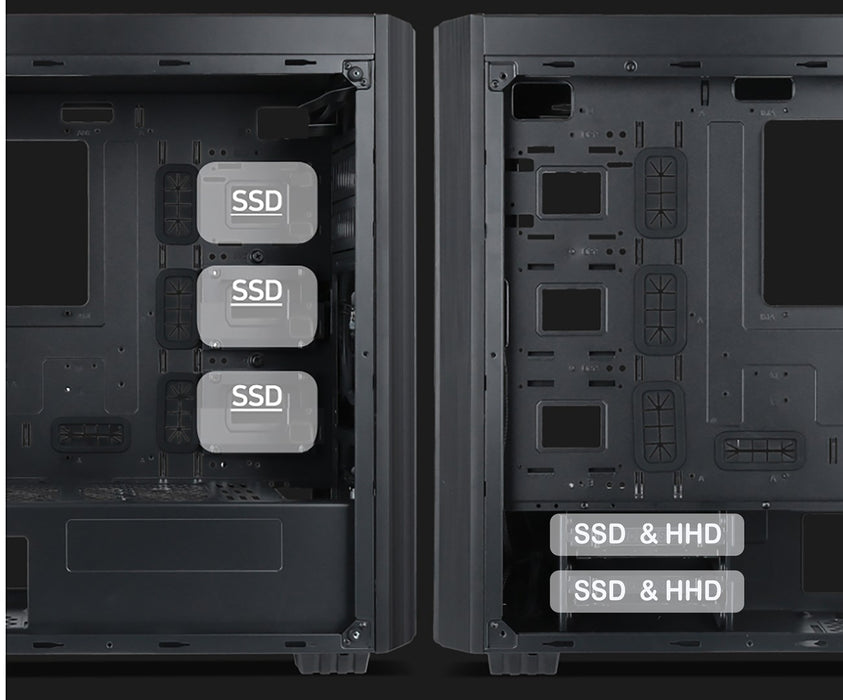 Кутия за компютър Gembird Fornax K500 ATX, Midi Tower, Черна