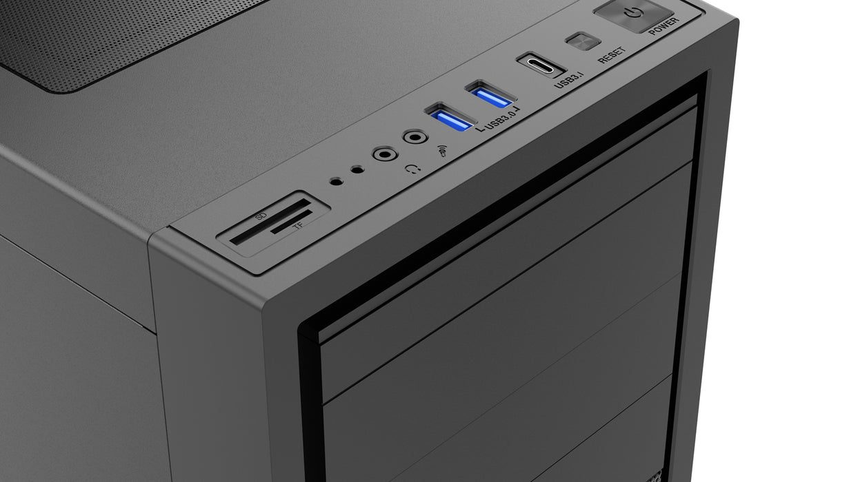 Кутия за компютър Gembird Fornax K500 ATX, Midi Tower, Черна