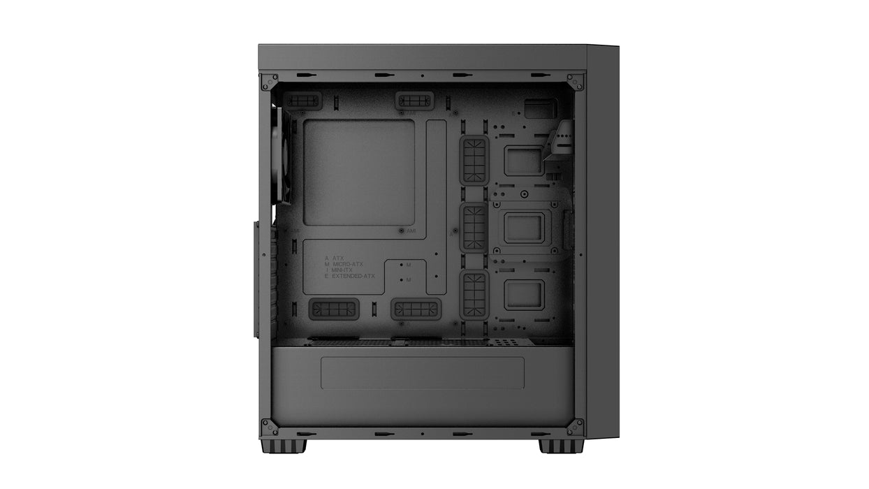Кутия за компютър Gembird Fornax K500 ATX, Midi Tower, Черна