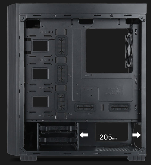 Кутия за компютър Gembird Fornax K500 ATX, Midi Tower, Черна