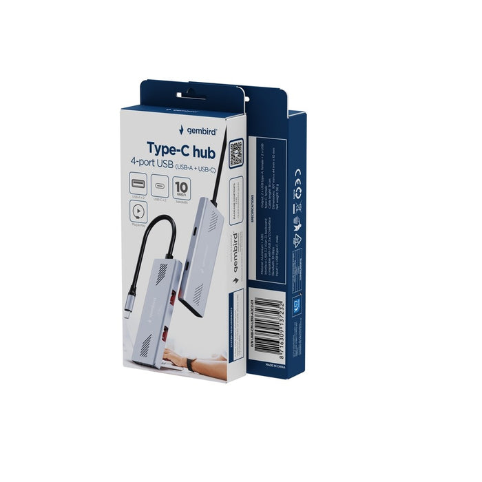 Gembird UHB-CM-U310-A2C2-01, 4-портов A + C USB 3.2 (Gen 2) Type-C хъб
