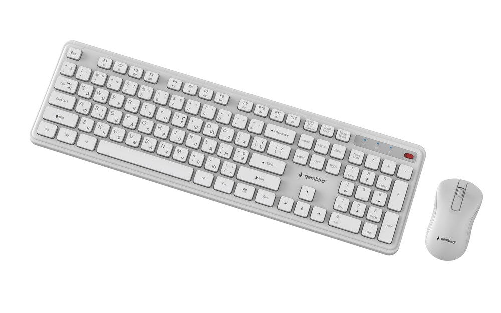 Безжичен настолен комплект Gembird KBS-WPS-01 Slim Pro Business, бял, RU layer