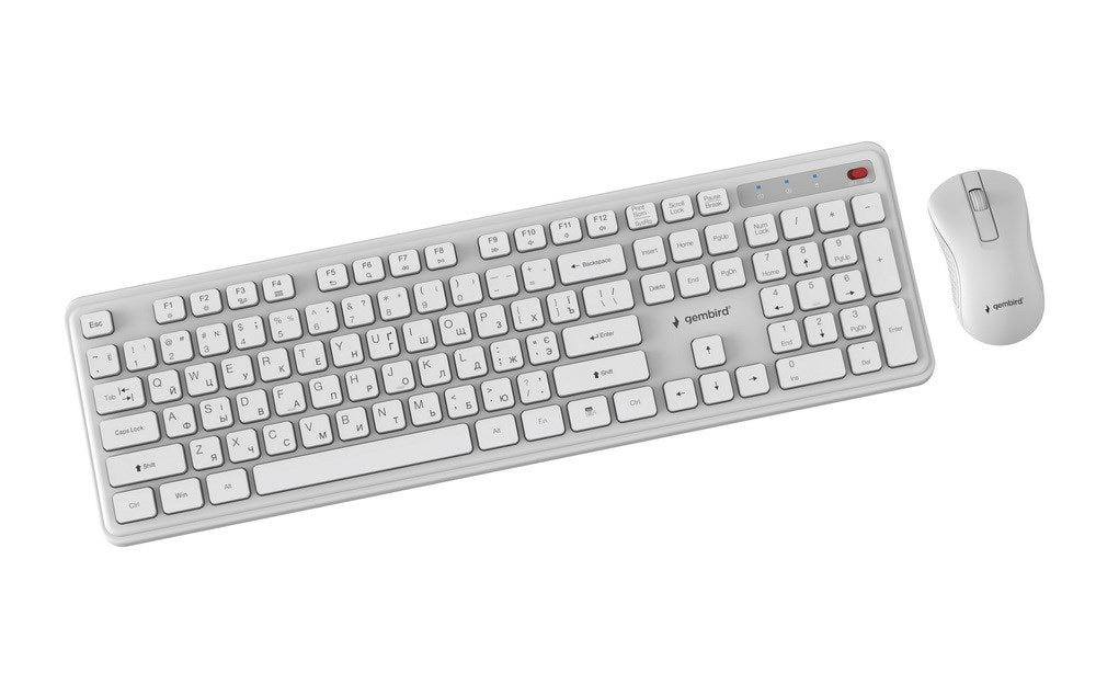 Безжичен настолен комплект Gembird KBS-WPS-01 Slim Pro Business, бял, RU layer