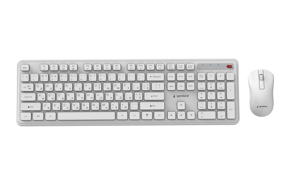 Безжичен настолен комплект Gembird KBS-WPS-01 Slim Pro Business, бял, RU layer