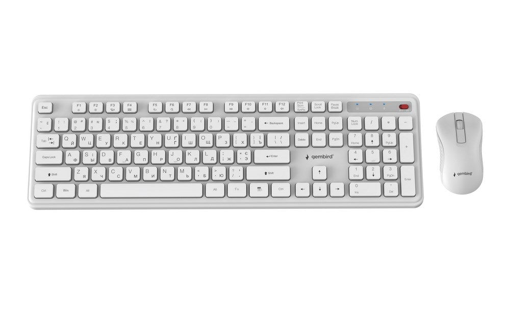 Безжичен настолен комплект Gembird KBS-WPS-01 Slim Pro Business, бял, RU layer