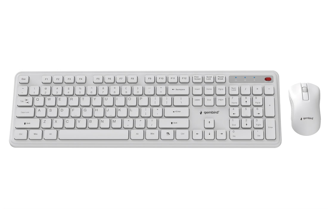 Безжичен настолен комплект Gembird KBS-WPS-01 Slim Pro Business, бял, US layer