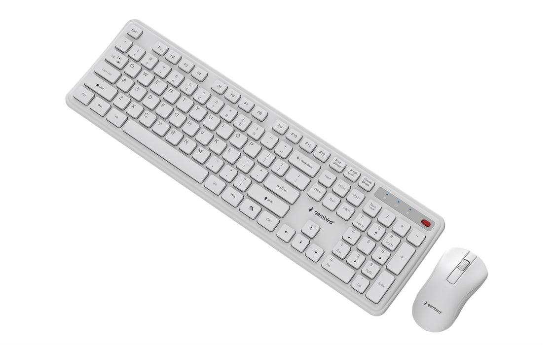 Безжичен настолен комплект Gembird KBS-WPS-01 Slim Pro Business, бял, US layer