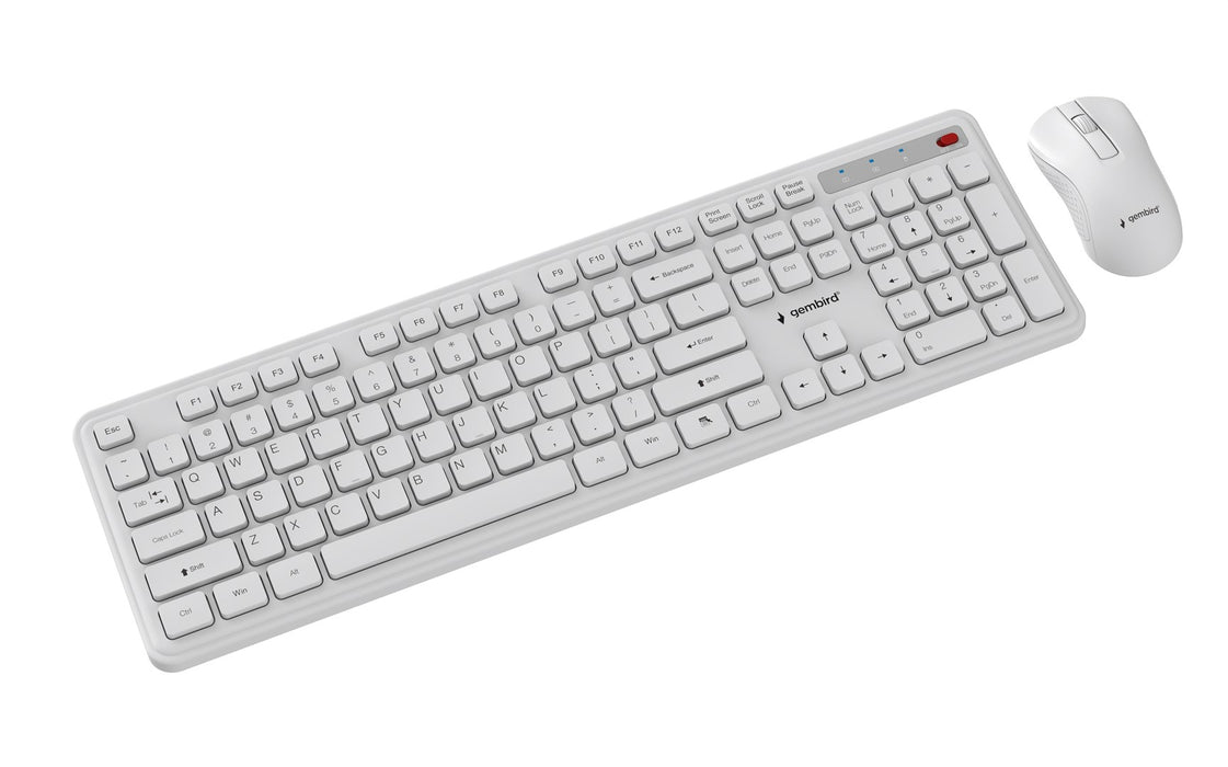 Безжичен настолен комплект Gembird KBS-WPS-01 Slim Pro Business, бял, US layer