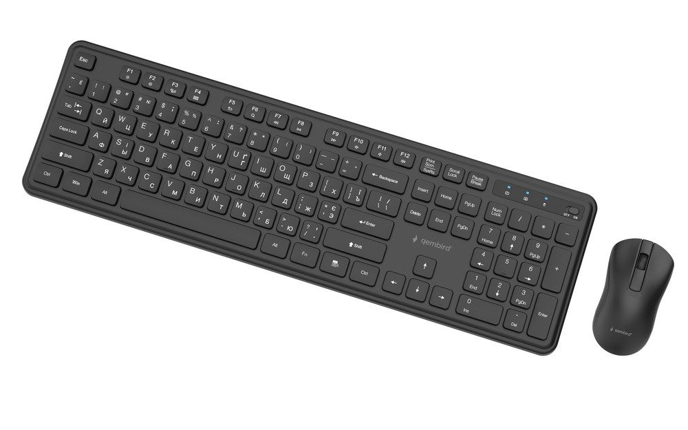 Безжичен настолен комплект Gembird KBS-WPS-01-W Slim Pro Business, черен, RU layer