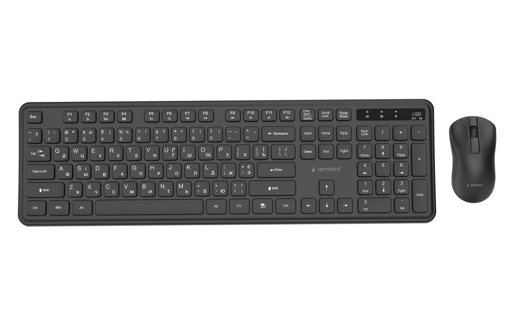 Безжичен настолен комплект Gembird KBS-WPS-01-W Slim Pro Business, черен, RU layer