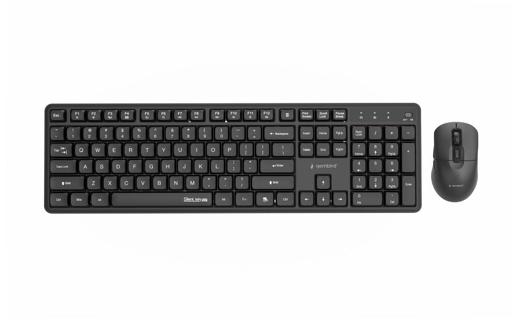 Gembird KBS-WMS-01 Silent key Pro Business безжичен настолен комплект, черен, US layer