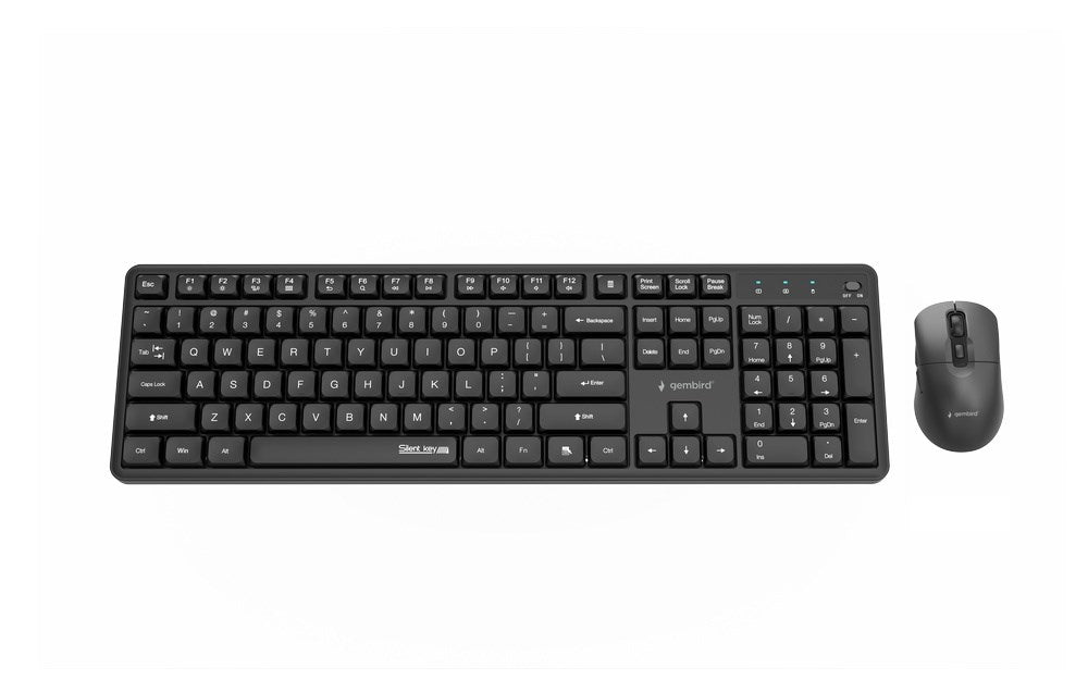 Gembird KBS-WMS-01 Silent key Pro Business безжичен настолен комплект, черен, US layer