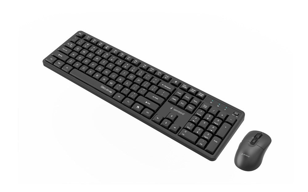 Gembird KBS-WMS-01 Silent key Pro Business безжичен настолен комплект, черен, US layer