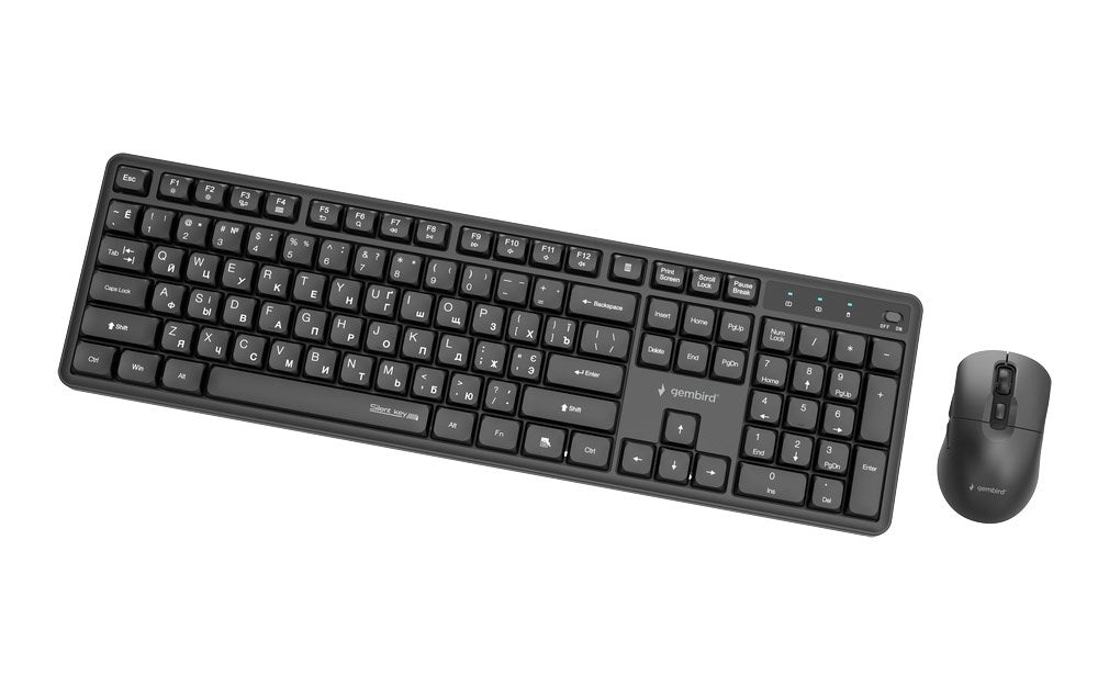 Gembird KBS-WMS-01-CYRL Безжичен настолен комплект Silent key Pro Business, черен, RU layer