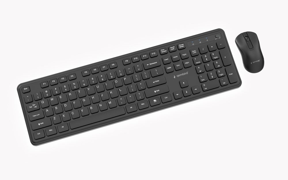 Безжичен настолен комплект Gembird KBS-WPS-01 Slim Pro Business, черен, US layer