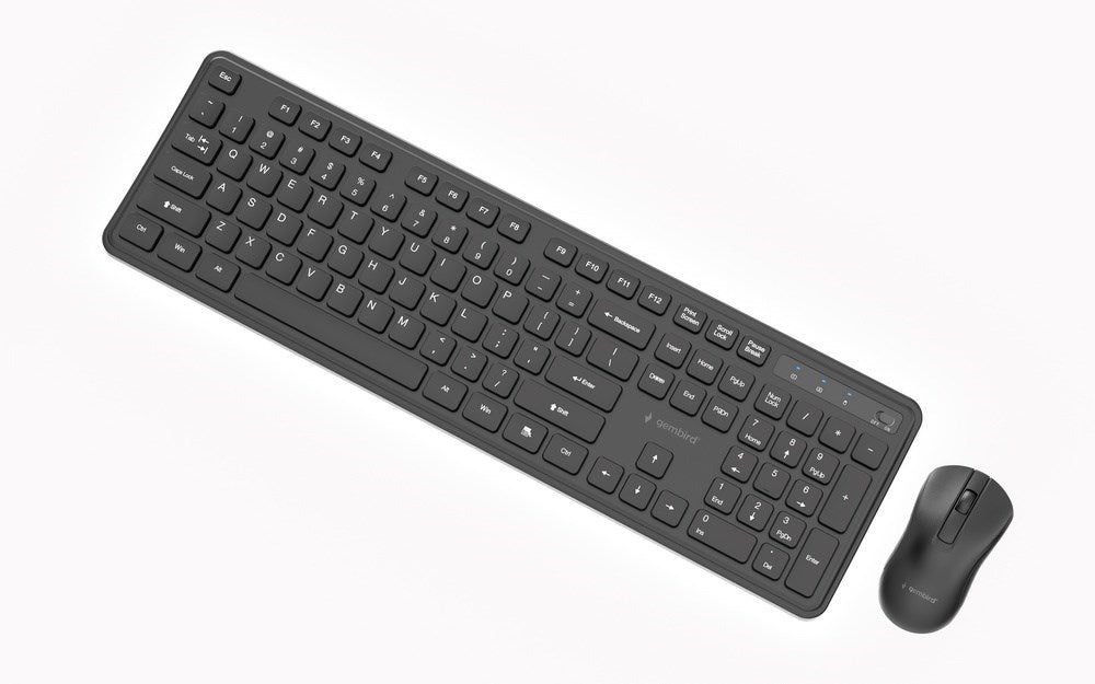 Безжичен настолен комплект Gembird KBS-WPS-01 Slim Pro Business, черен, US layer