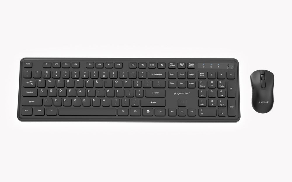 Безжичен настолен комплект Gembird KBS-WPS-01 Slim Pro Business, черен, US layer