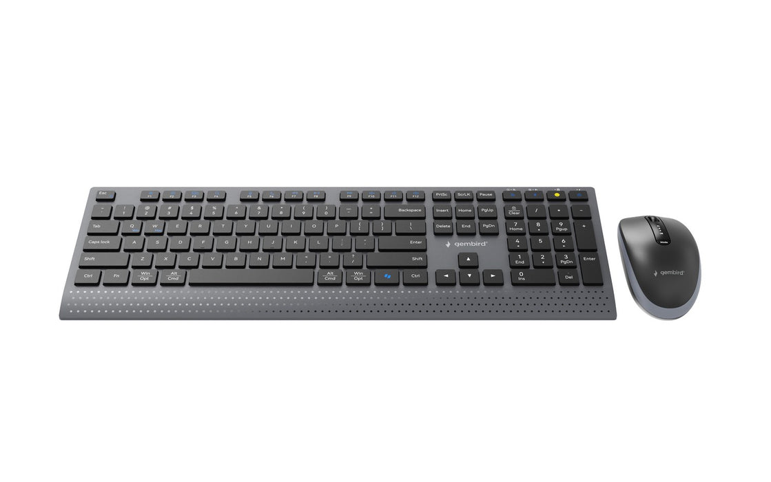 Gembird KBS-WPS-02 Двурежимен тънък безжичен настолен комплект, 2.4G+BT, US layer