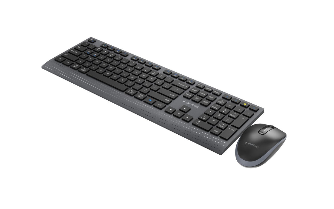 Gembird KBS-WPS-02 Двурежимен тънък безжичен настолен комплект, 2.4G+BT, US layer