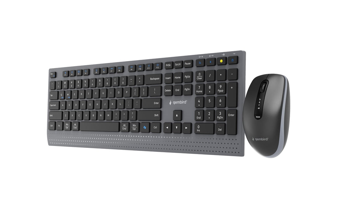 Gembird KBS-WPS-02 Двурежимен тънък безжичен настолен комплект, 2.4G+BT, US layer