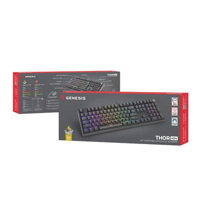 Genesis Mechanical Gaming Keyboard Thor 404 Black RGB